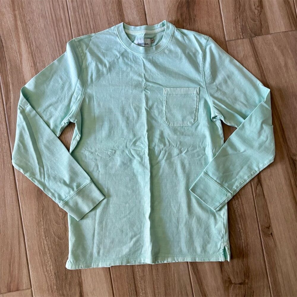Goodfellow & Co Long Sleeve Green Pocket T-Shirt Size M